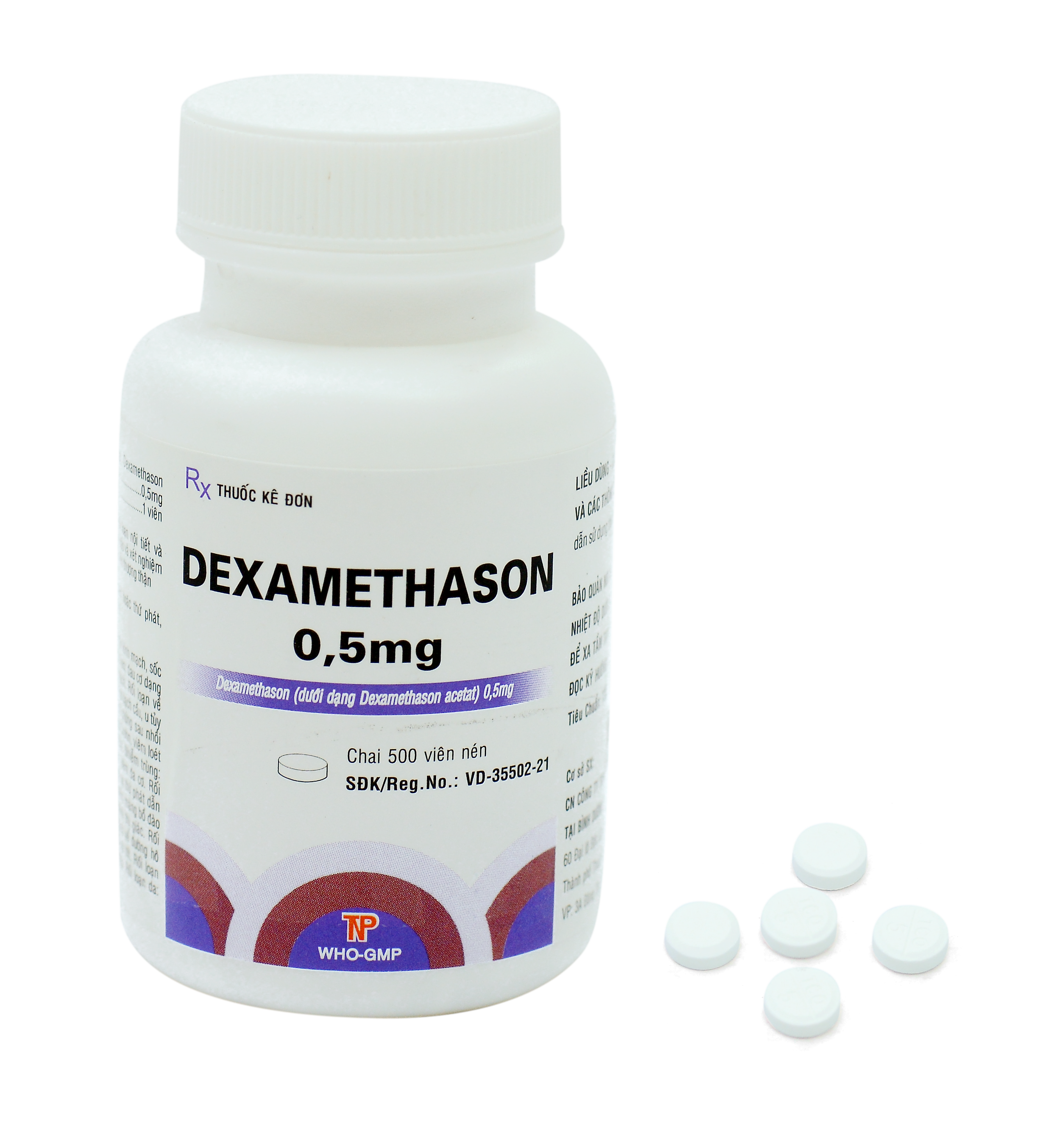 Dexamethasone 0.5mg thành nam (c/500 viên nén tròn)